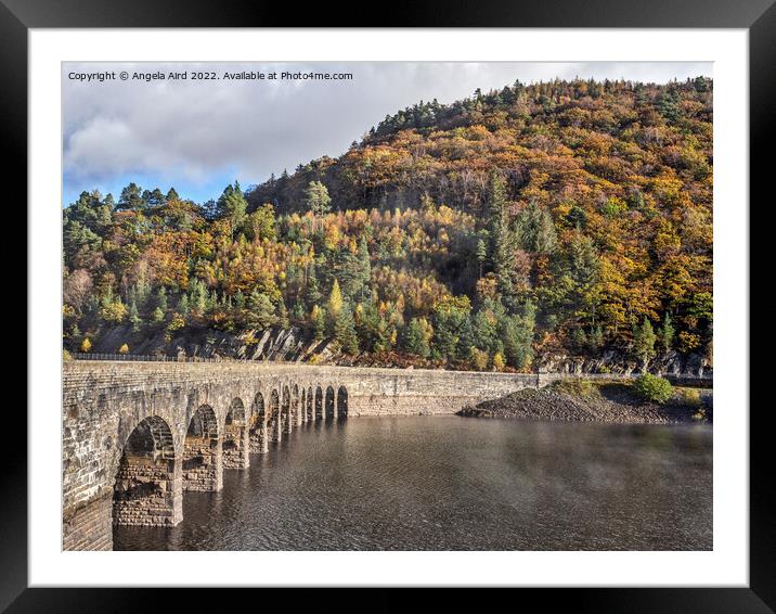 Craig Goch Dam. Framed Mounted Print by Angela Aird