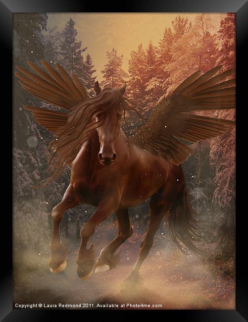 Pegasus brown Framed Print by Laura Dawnsky