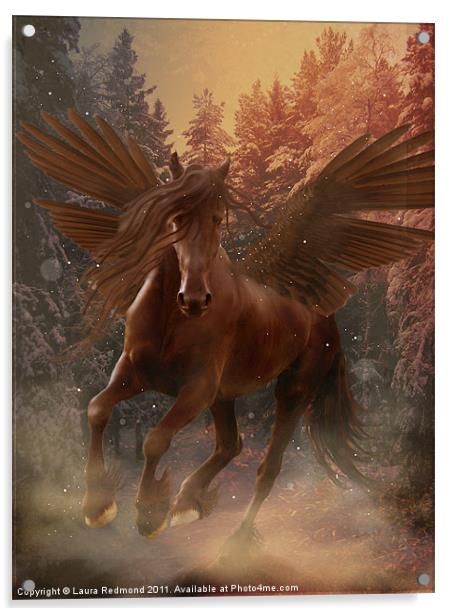 Pegasus brown Acrylic by Laura Dawnsky