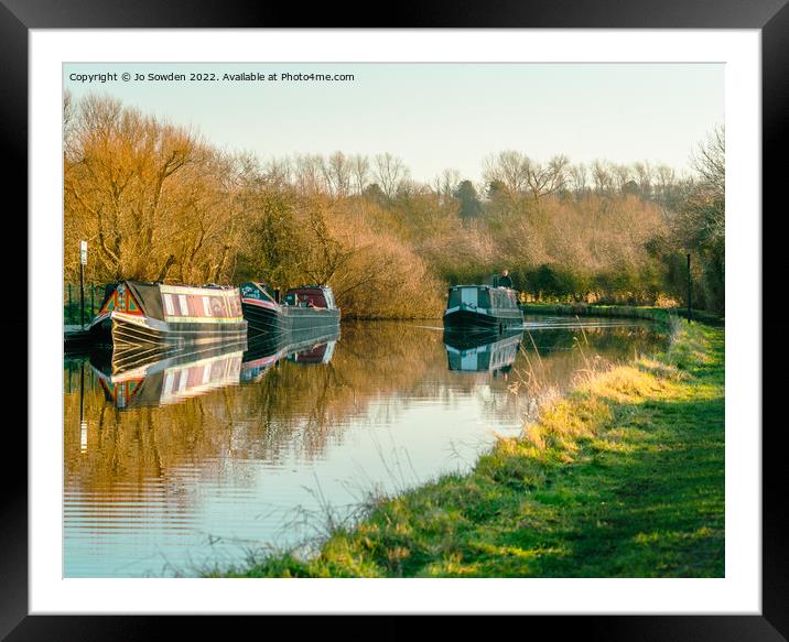Travelling by boat Framed Mounted Print by Jo Sowden
