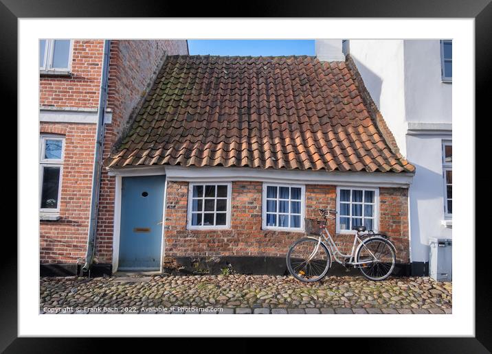 Cobbled streets in the old medieval city Ribe, Denmark Framed Mounted Print by Frank Bach