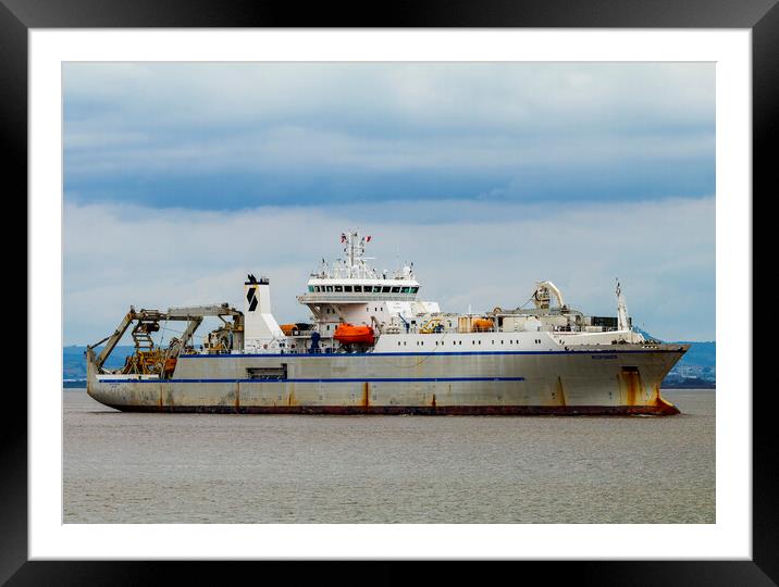 MV Responder cable layer Framed Mounted Print by Rory Hailes