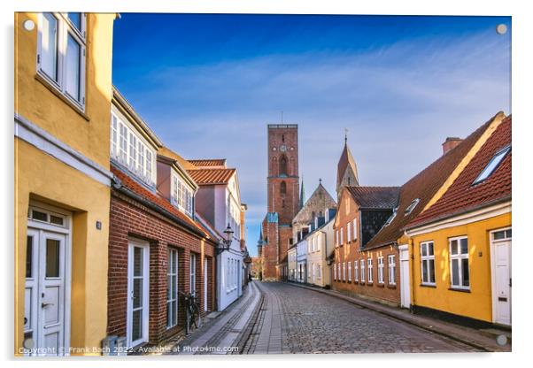 Cathedral in old medieval city Ribe, Denmark Acrylic by Frank Bach