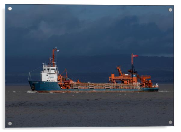 Arco Dart dredger heading out to sea Acrylic by Rory Hailes