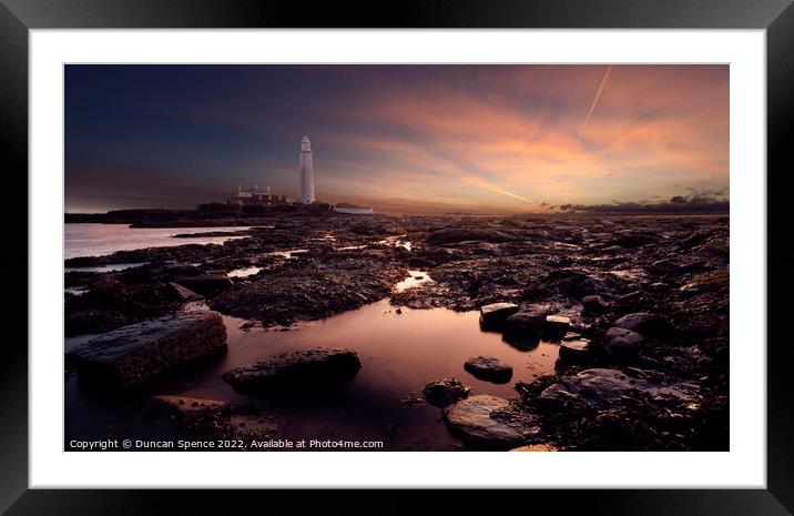 St Marys Lighthouse Framed Mounted Print by Duncan Spence