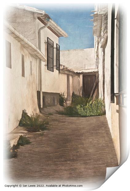 An Alleyway in Vélez Blanco Print by Ian Lewis