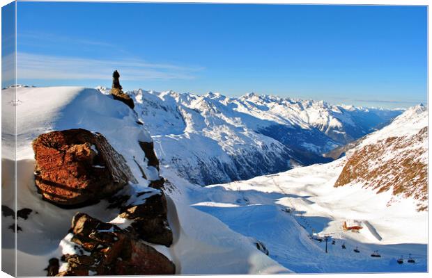 Hochgurgl Obergurgl Tyrol Austrian Alps Austria Canvas Print by Andy Evans Photos