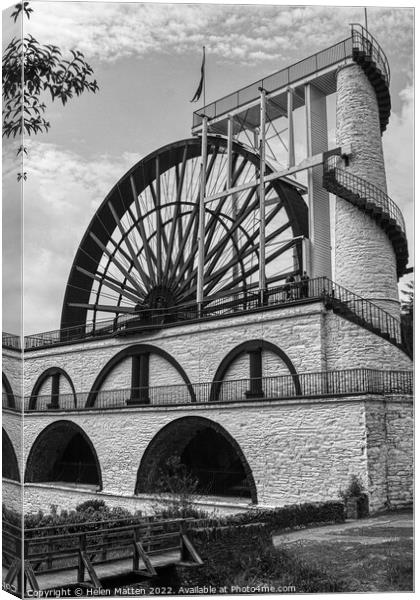 Laxey Wheel 6 Isle of Man Lady Isobella Mono Canvas Print by Helkoryo Photography