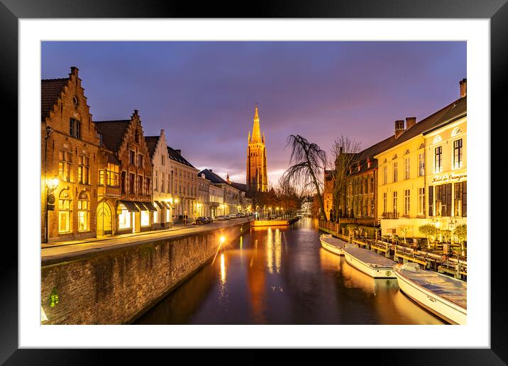 Church of Our Lady  Bruges Framed Mounted Print by peter schickert