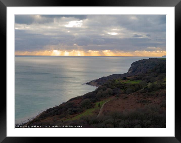 Hastings Country Park Sunset. Framed Mounted Print by Mark Ward