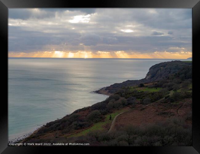 Hastings Country Park Sunset. Framed Print by Mark Ward