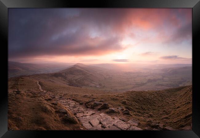 Mam Tor Sunrise Framed Print by David Semmens