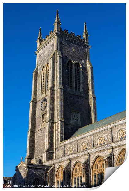 Cromer Parish Church in Cromer, Norfolk Print by Chris Dorney