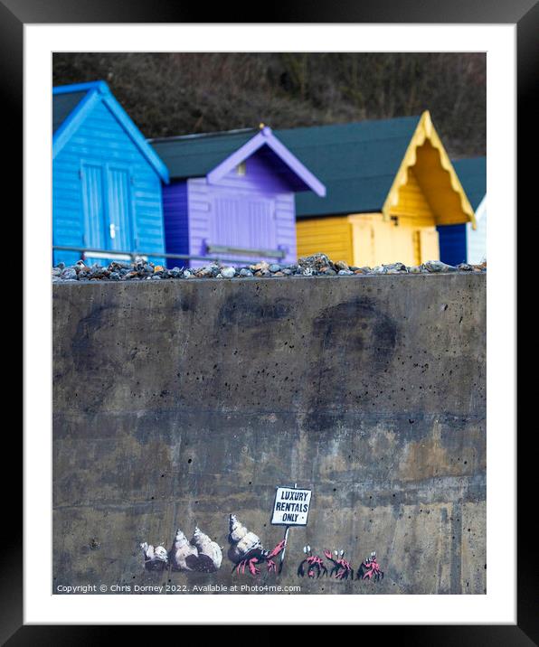 Luxury Rentals Only Graffiti by Banksy in Cromer, Norfolk Framed Mounted Print by Chris Dorney