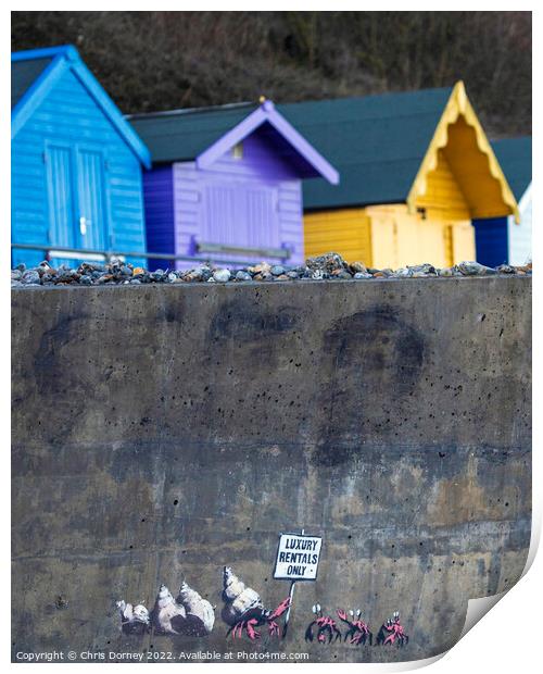Luxury Rentals Only Graffiti by Banksy in Cromer, Norfolk Print by Chris Dorney