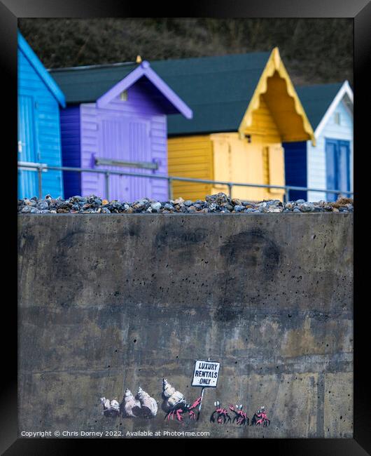 Luxury Rentals Only Graffiti by Banksy in Cromer, Norfolk Framed Print by Chris Dorney