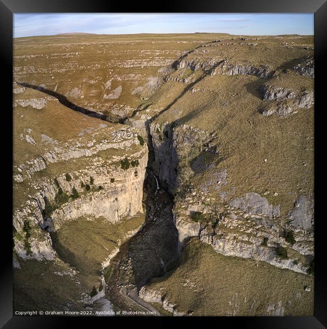Goredale Scar close high view square Framed Print by Graham Moore