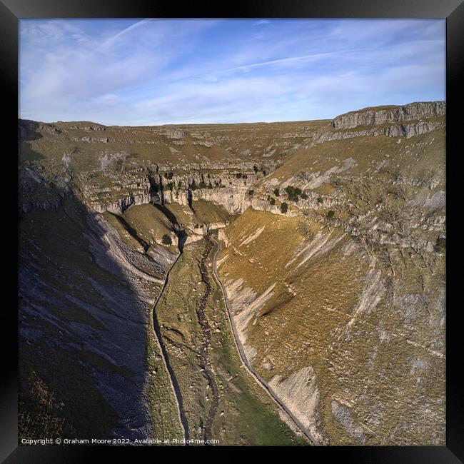 Approach to Goredale Scar square Framed Print by Graham Moore