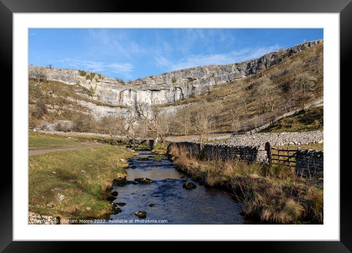 Malham Cove and Malham Beck Framed Mounted Print by Graham Moore