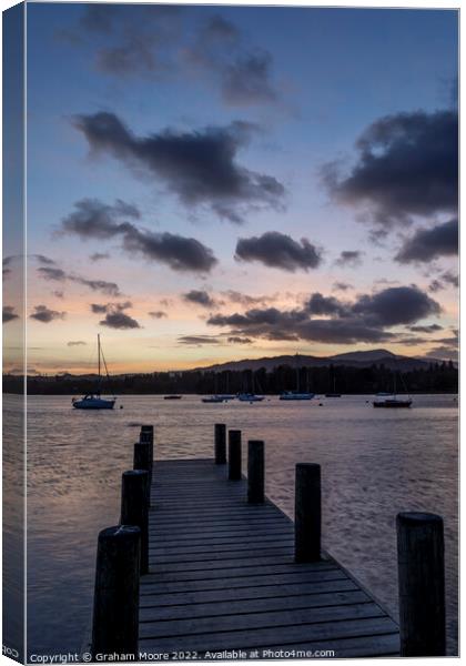 Windermere jetty sunset Canvas Print by Graham Moore