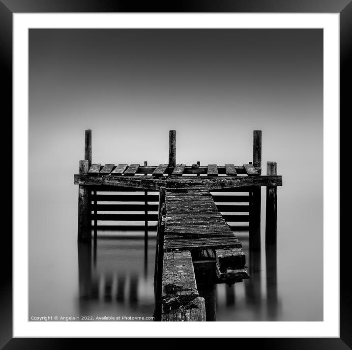 Carriden Pier Framed Mounted Print by Angela H