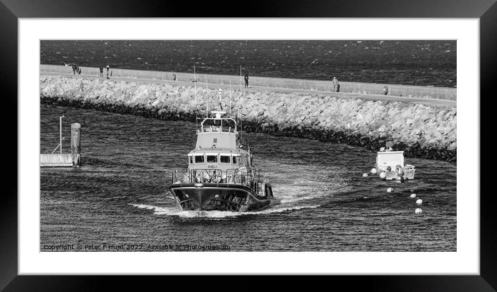 Torbay Lifeboat Coming In To Brixham Framed Mounted Print by Peter F Hunt