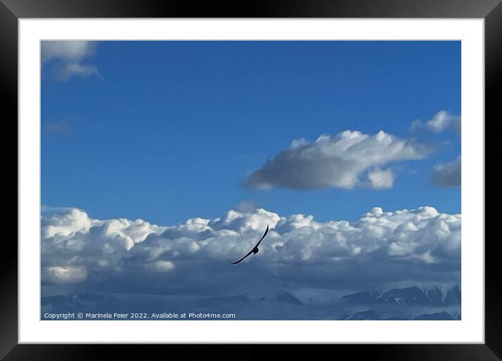 A flight under the clouds Framed Mounted Print by Marinela Feier