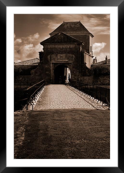 porte des campani in summertime sepia Framed Mounted Print by youri Mahieu