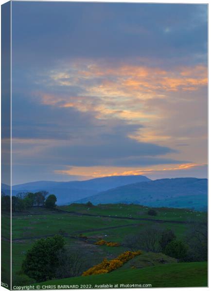 Sunset in the Lake District Canvas Print by CHRIS BARNARD