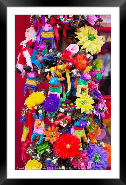Mexican Christmas Tree Decorations Old San Diego Town California Framed Mounted Print by William Perry