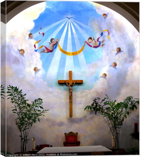 Altar Angels Cross Immaculate Conception Church Old San Diego Canvas Print by William Perry