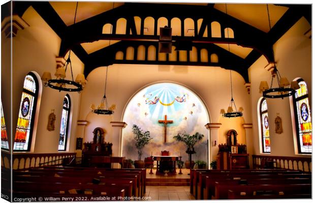 Altar  Immaculate Conception Church Old San Diego California Canvas Print by William Perry