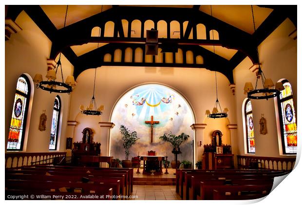 Altar  Immaculate Conception Church Old San Diego California Print by William Perry