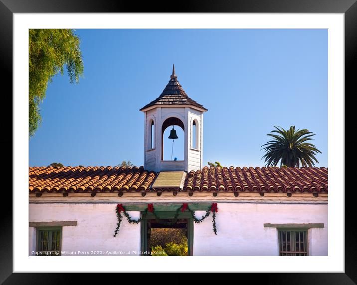 Casa de Estudillo Old San Diego Town Roof Cupola California Framed Mounted Print by William Perry