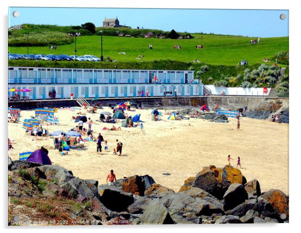 Porthgwidden beach, St. Ives, Cornwall. Acrylic by john hill