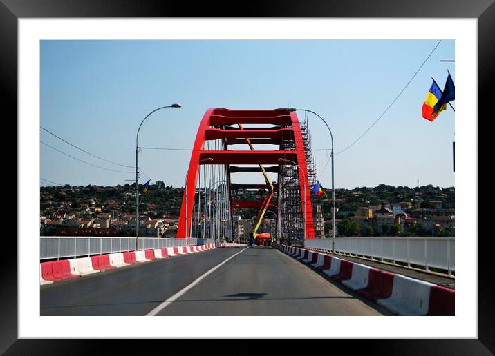 Bridge over the Danube-Black Sea canal  Framed Mounted Print by liviu iordache