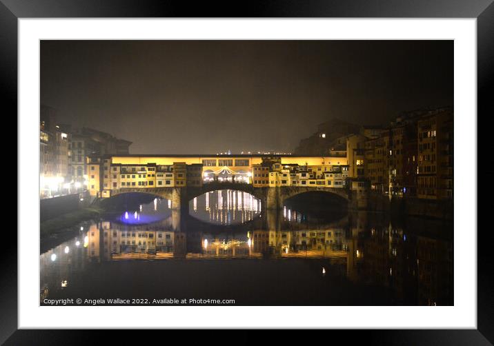 Ponte Vecchio Bridge Florence Framed Mounted Print by Angela Wallace