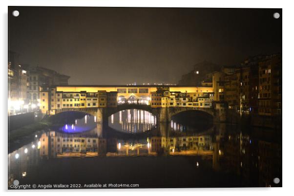 Ponte Vecchio Bridge Florence Acrylic by Angela Wallace