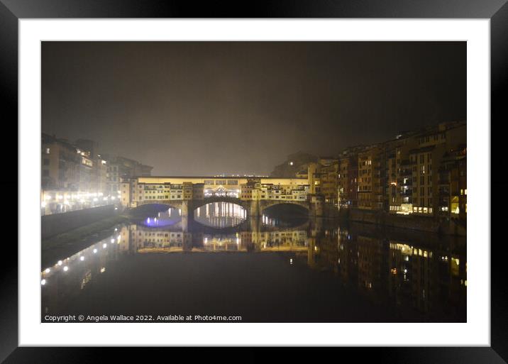 Ponte Vecchio on the river Arno Framed Mounted Print by Angela Wallace