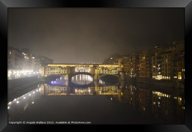 Ponte Vecchio on the river Arno Framed Print by Angela Wallace