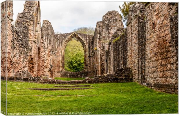 From Inside of Lilleshall Abbey  Canvas Print by Pamela Reynolds