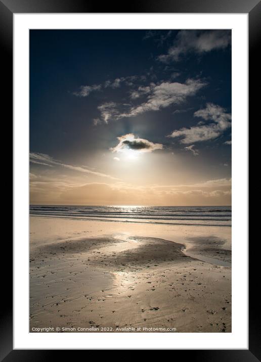 Sunset Ogmore Beach Framed Mounted Print by Simon Connellan
