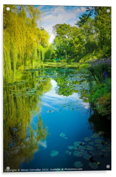 Monets Garden Water Lilies Acrylic by Simon Connellan