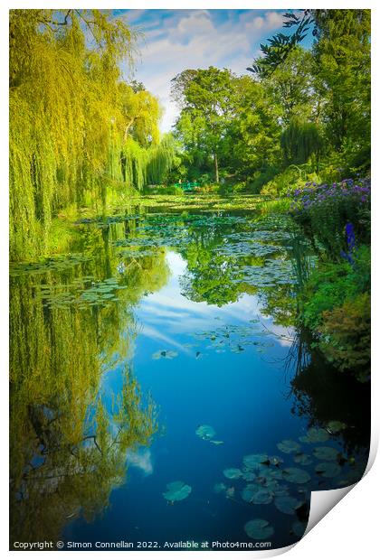 Monets Garden Water Lilies Print by Simon Connellan
