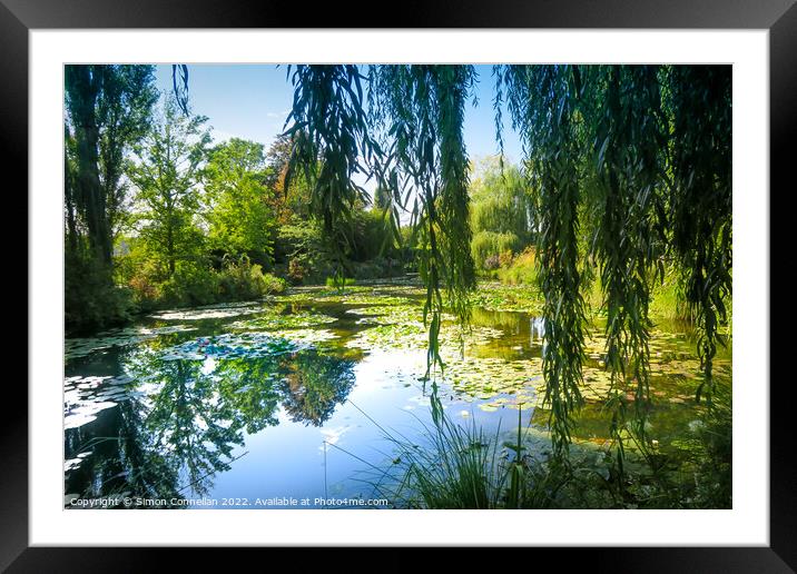 Monets Garden Water Lilies Framed Mounted Print by Simon Connellan