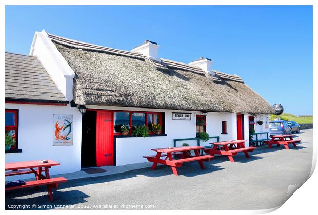Beach Bar, County Sligo Print by Simon Connellan