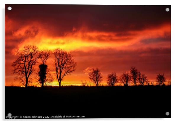 Cotswolod dawn Acrylic by Simon Johnson