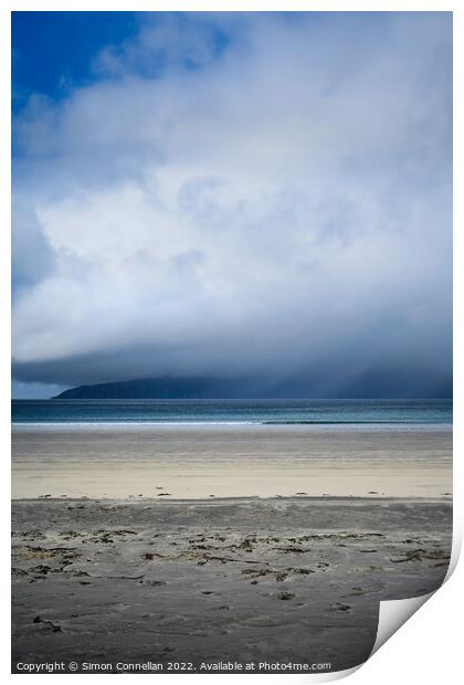 Eigg, Stormy Beach Print by Simon Connellan