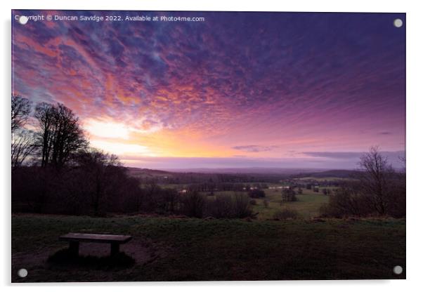 Sunset over Longleat Acrylic by Duncan Savidge