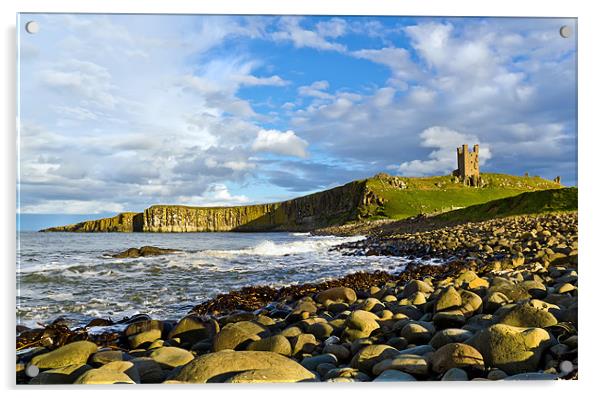 Dunstanburgh Headland Acrylic by Kevin Tate